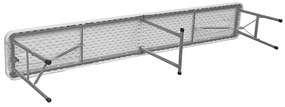 Cateringový skladací set Vivas 1+2L 180x70 cm - sivá / biela