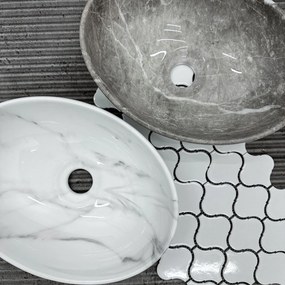 Keramické umývadlo na dosku REA SOFIA Mini 35x26, mramor