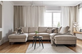 Béžová menčestrová rozkladacia rohová pohovka (pravý roh) Lofty Lilly – Miuform