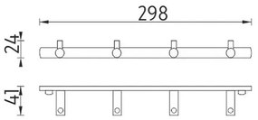 NIMCO BR 11104-26 - Nástenný vešiak na uteráky BORMO 30 cm lesklý chróm