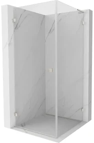 Mexen Lunar-B L sklápací sprchový kút ľavý 90 x 90 cm, číre sklo, brúsená oceľ, 832L-090-090-97-00-L