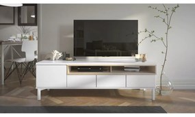 Biely TV stolík 156x48x48 cm Roomers – Tvilum