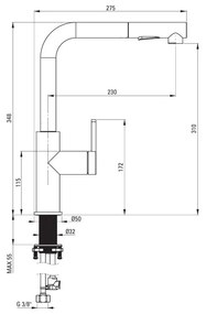 Deante Momi, drezová batéria s výsuvným výtokom h-348, biela matná, DEA-BKM_A73M