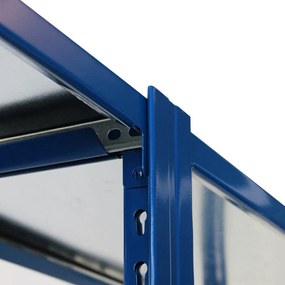 Bezskrutkový kovový regál prídavný modul 250x100x30cm T profil, 4 police