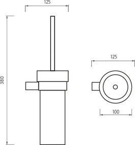 Nimco Toaletná WC kefa BORMO čierna - BRC 11094W-90