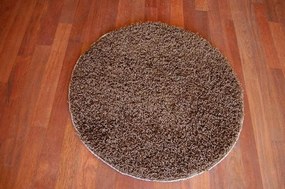 Okrúhly koberec SHAGGY Hiza 5cm hnedý