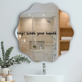Nálepka na zrkadlo S32 – Hey! Wash your hands.