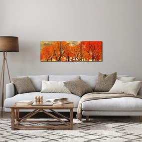 Obraz - Jeseň (s hodinami) (90x30 cm)