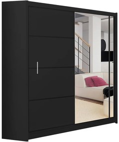 Skriňa Vista 180 čierna / zrkadlo