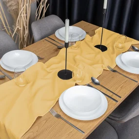 Biante Mušelínový behúň na stôl MSN-059 Svetlo žltooranžový 45x140 cm