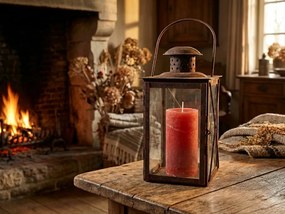 Stĺpová sviečka SPAAS RUSTIK 13 cm oranžová