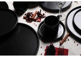 20-dielna jedálenská súprava, čierna/kamenina