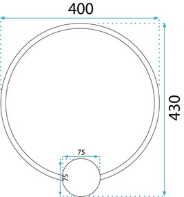 Toolight Toolight, LED nástenné svietidlo 40cm 17W APP1387-CW, zlatá lesklá, OSW-00911