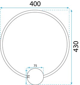 Toolight, LED nástenné svietidlo 40cm 17W APP1387-CW, zlatá lesklá, OSW-00911