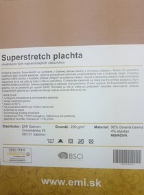 Plachta posteľná oriešková superstretch EMI: Plachta 90 (100)x200