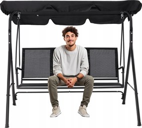Garden Line ZÁHRADNÁ HOJDAČKA S TEXTILENE 170 x 110 x 153 cm ČIERNA