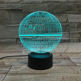 3Dmix 3DL-BSC036 – 3D LED nočná lampa - Hviezda smrti (Star Wars)