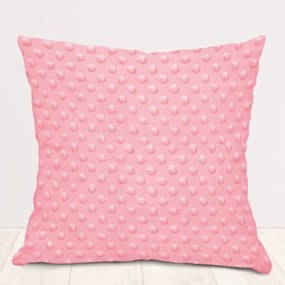 Biante Detská obliečka na vankúš Minky 3D bodky MKP-011 Svetlo ružová 45 x 45 cm