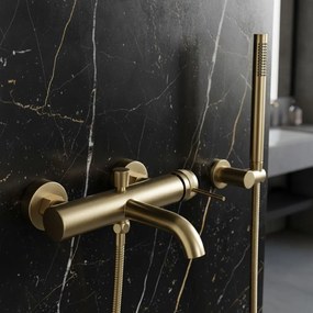 Rea Lungo Grip, vaňová batéria s ručnou sprchovou súpravou, zlatá matná, REA-B6398