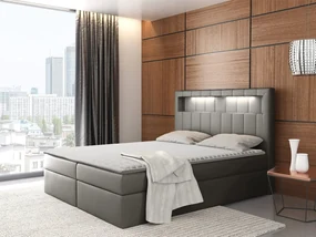 Kontinentálna posteľ Artemis, Rozmer postele: 180x200, Dostupné poťahy: ekokoža Soft 029 (sivá)