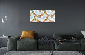 Sklenený obraz Japonské farebné drakmi 100x50 cm