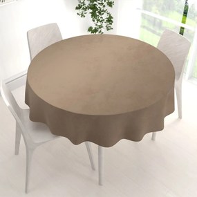 Biante Veľký zamatový okrúhly obrus Velvet Premium SVP-034 Kávovo hnedý Ø 260 cm