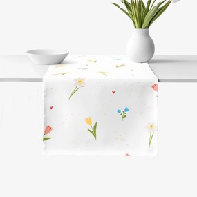 Goldea behúň na stôl 100% bavlnené plátno - rozkvitnutá záhrada 50x180 cm