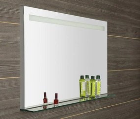 Sapho Sapho, BRETO LED podsvietené zrkadlo, sklenená polica, 1000x608mm, BT100