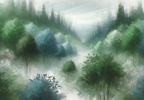 Fototapeta - Maľovaný lesík (147x102 cm)