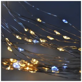 Brilagi - LED vianočný záves 300 LED/8 funkcií/3×AA/USB 1,2 m teplá biela
