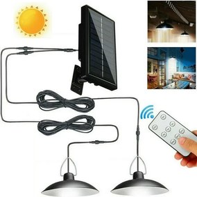 Solárny svetelný systém - čistá biela - 2 x 30 x LED dióda + diaľkový ovládač