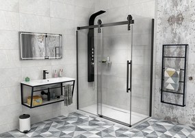 Gelco, VOLCANO BLACK sprchové dvere 1400 mm, číre sklo, GV1414