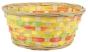 Dekoračný košík MANDO z bambusu ø 19 cm, farebný