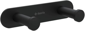 Deante Jasmin, dvojháčik na uteráky, čierna matná, DEA-ADJ_N12L
