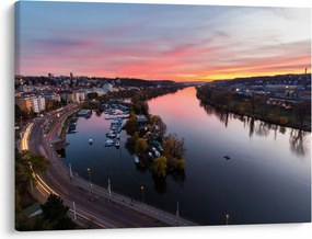 Obraz nočnej Prahy (70x50 cm)
