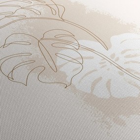 Obraz - Line art monstera N⁰1 (70x50 cm)