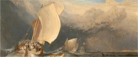 Obraz - William Turner, Fishing Boats with Hucksters Bargaining for Fish, reprodukcia (120x50 cm)