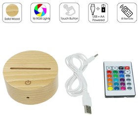 3Dmix 3DL-WD032 – 3D LED nočná lampa - Korčuľa (Wood)