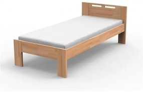 Jednolôžková drevená posteľ z buku NELA, 90x200 cm, Lakovaná čírim lakom