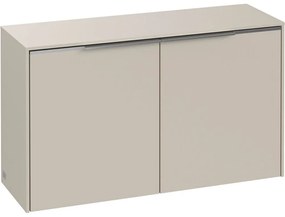 VILLEROY &amp; BOCH Subway 3.0 závesná bočná skrinka nízka, 2 dvierka, 805 x 256 x 423 mm, Cashmere Grey, C60000VN