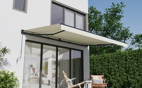 Elektrická markíza s LED osvetlením BestBerg BBSU-EL495BG / 495 x 300 cm / béžová