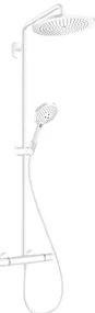 Hansgrohe Croma Select S, Showerpipe 280 1jet EcoSmart 9 l/min s termostatom a ručnou sprchou Raindance Select S 120 3jet, biela matná, HAN-26891700