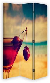 Ozdobný paraván Nápoj Beach Fruit - 110x170 cm, trojdielny, obojstranný paraván 360°