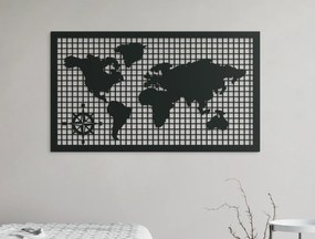 drevko Drevená mapa sveta na stenu Rozmer obrazu: 37,5 x 65 cm, Farba dekorácie: Čierna