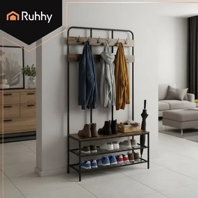 Vešiakový stojan s botníkom 182 cm Ruhhy 27036