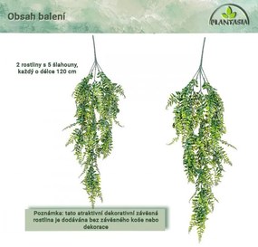 PLANTASIA Sada umelých závesných rastlín, 120 cm, 2 ks
