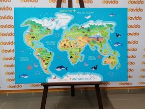 Obraz zemepisná mapa sveta pre deti