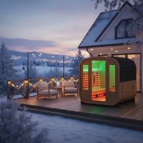 BPS-koupelny Záhradná kombinovaná sudová sauna 2v1 HYD-4023 - Infrasauna + fínska sauna 180x200, 4-6 osôb