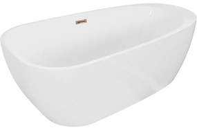 Mexen Giada, voľne stojaca vaňa 170 x 90 cm, biela lesklá, ružové zlato, 52741709000-60