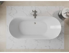 Mexen Roxy, voľne stojaca vaňa 180 x 85 cm, biela, oceľový prepad, 51201808500-97